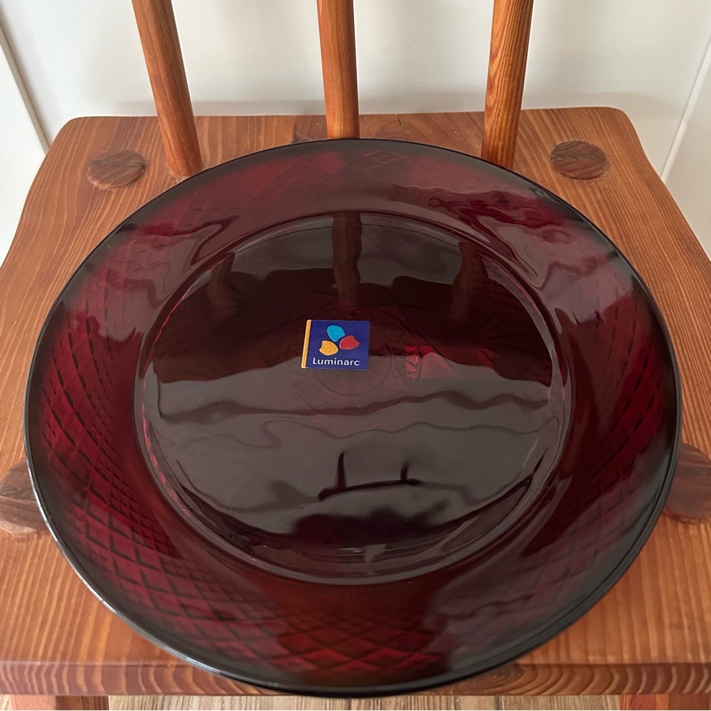 luminarc Antique Ruby Dinner Plate Vintage France Retro